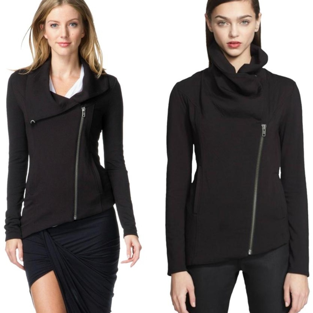 Helmut Lang asymmetrical sweatshirt jacket